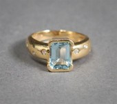 14-KARAT YELLOW-GOLD, AQUAMARI