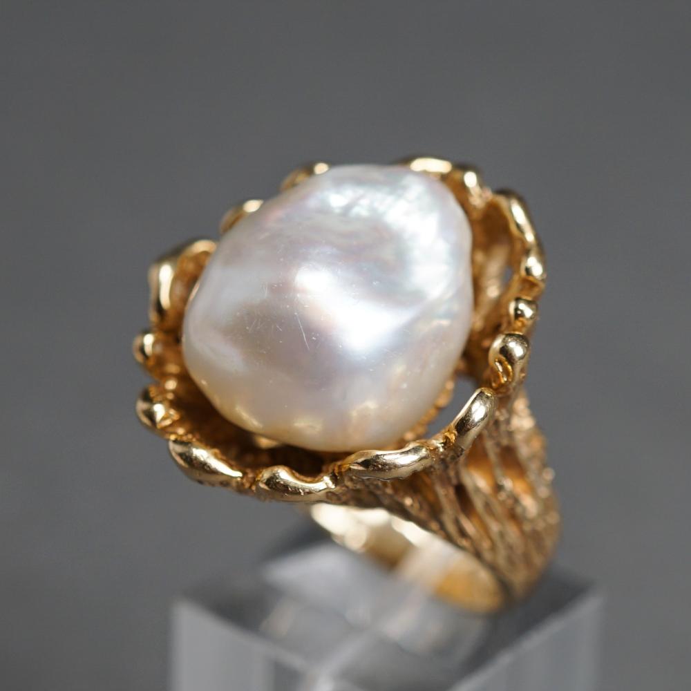 14-KARAT YELLOW-GOLD BAROQUE