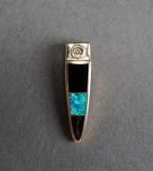 14-KARAT YELLOW-GOLD, BLACK ON