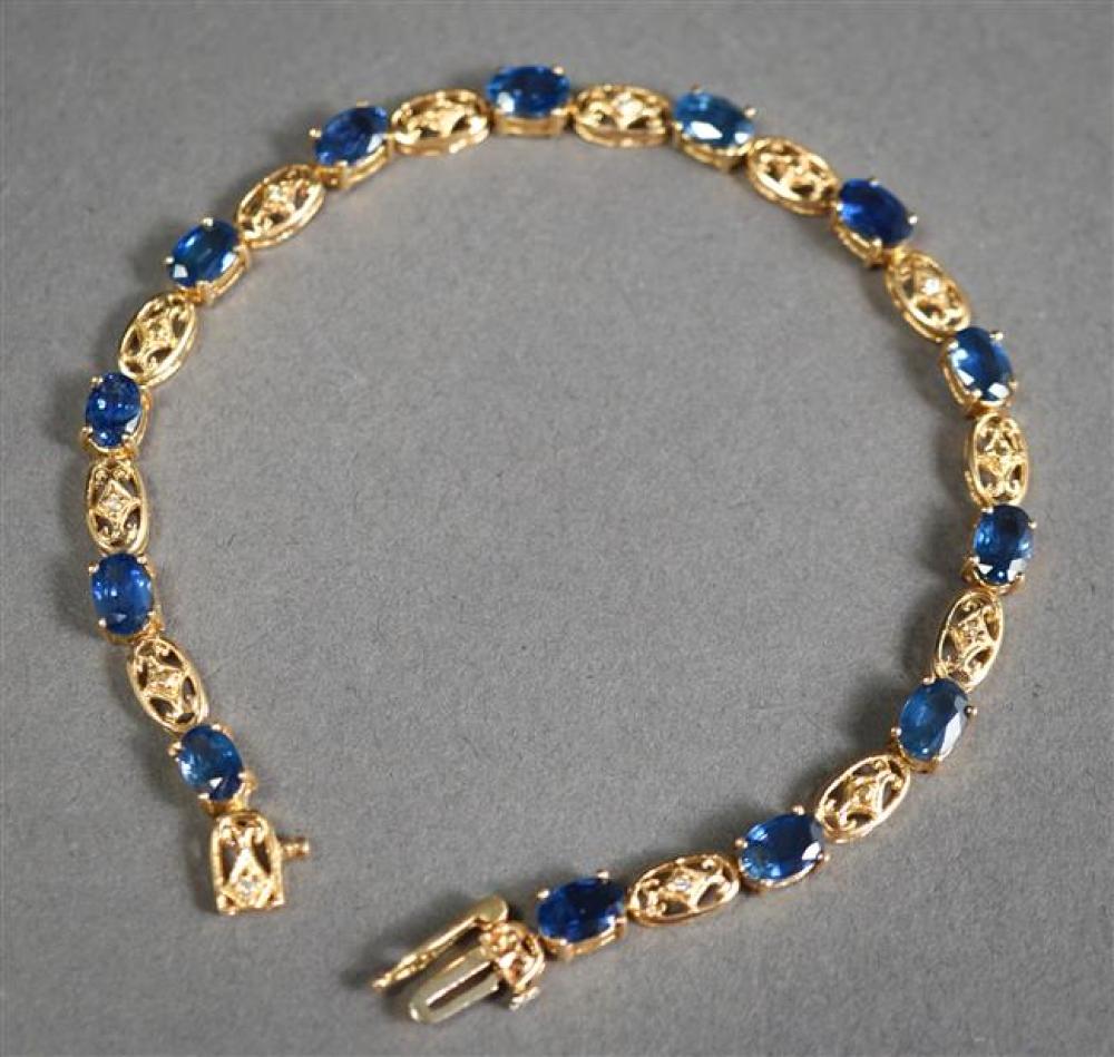 14-KARAT YELLOW-GOLD, BLUE SAPPHIRE