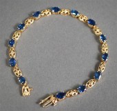 14-KARAT YELLOW-GOLD, BLUE SAP