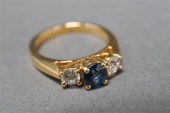 14-KARAT YELLOW-GOLD, BLUE SAP