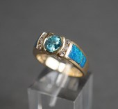 14-KARAT YELLOW-GOLD, BLUE TOP