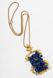 14 KARAT YELLOW GOLD CARVED LA