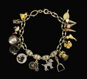 14 karat yellow gold charm bra