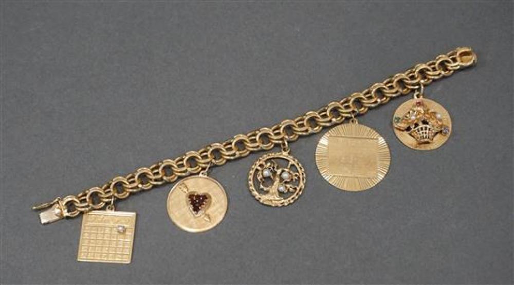 14-KARAT YELLOW-GOLD CHARM BRACELET