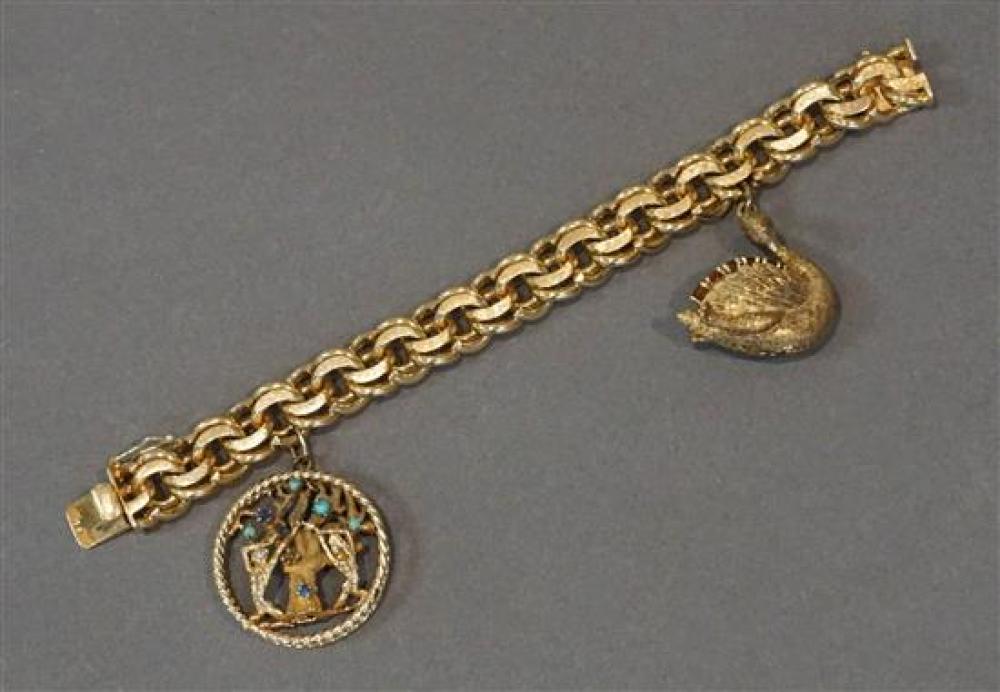 14-KARAT YELLOW-GOLD CHARM BRACELET