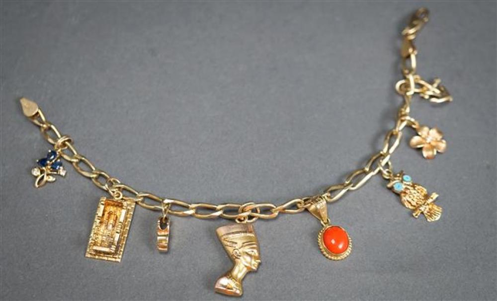 14-KARAT YELLOW-GOLD CHARM BRACELET