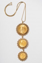 14 KARAT YELLOW GOLD COIN PEND