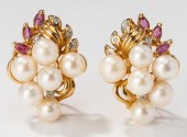 14 KARAT YELLOW GOLD, CULTURED