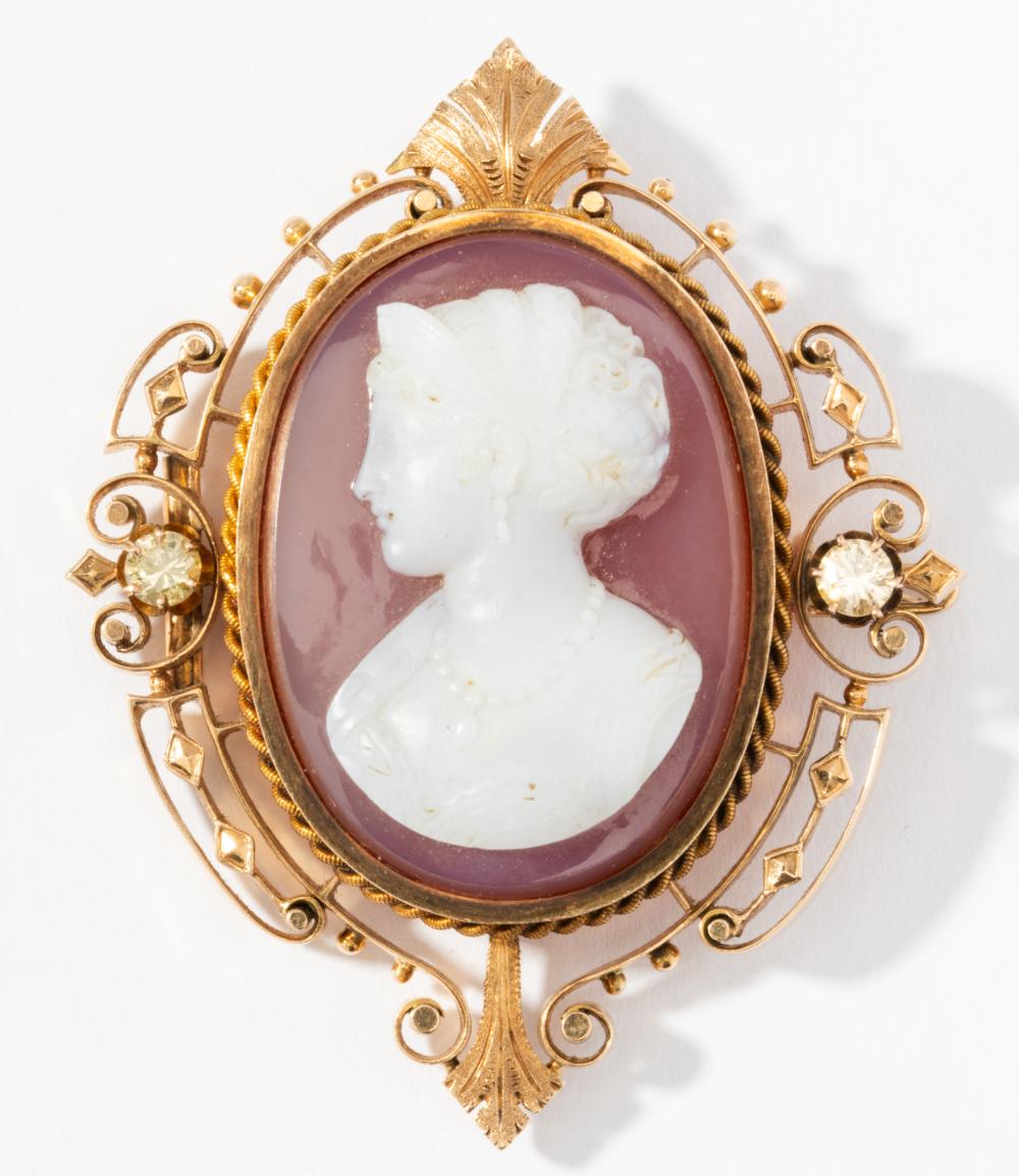 14 KARAT YELLOW GOLD, DIAMOND AND