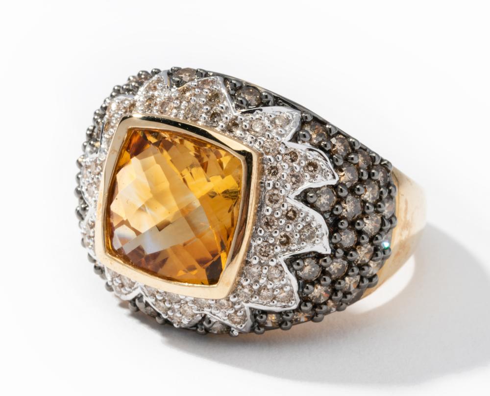 14 KARAT YELLOW GOLD, DIAMOND AND