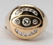 14 KARAT YELLOW GOLD DIAMOND R