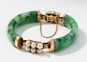 14 KARAT YELLOW GOLD DYED JADE