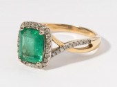 14 KARAT YELLOW GOLD EMERALD A