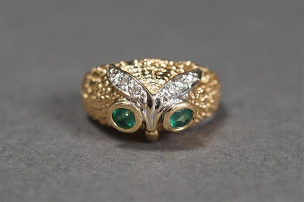 14-KARAT YELLOW-GOLD, EMERALD AND