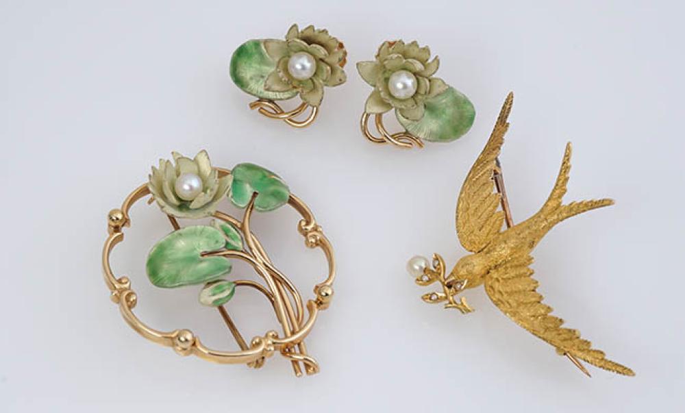 14-KARAT YELLOW-GOLD, ENAMEL AND