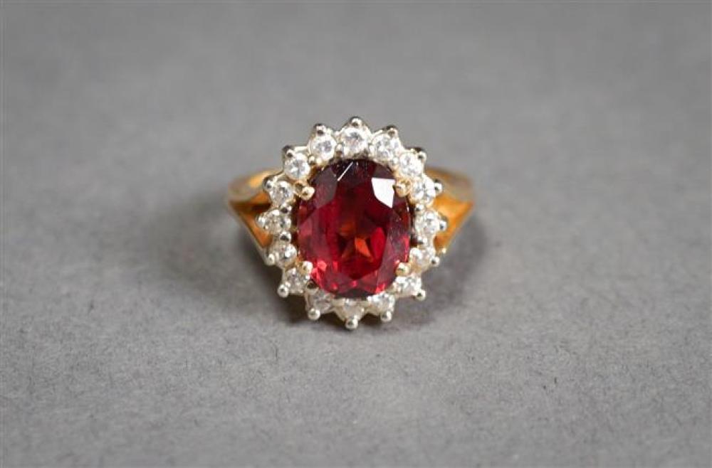 14-KARAT YELLOW-GOLD, GARNET AND