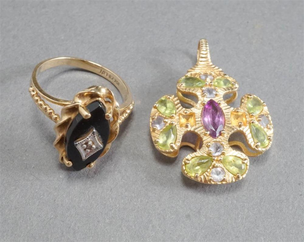 14-KARAT YELLOW-GOLD GEMSTONE