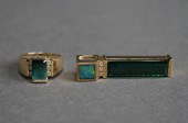14-KARAT YELLOW-GOLD, GREEN TO