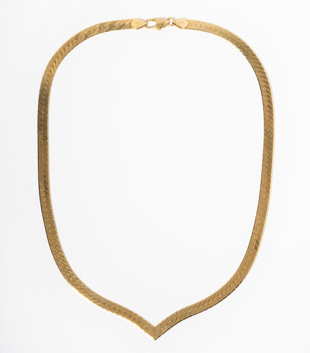 14 KARAT YELLOW GOLD HERRINGBONE