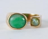 14 KARAT YELLOW GOLD, JADE, &