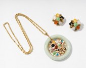 14 KARAT YELLOW GOLD JADE AND