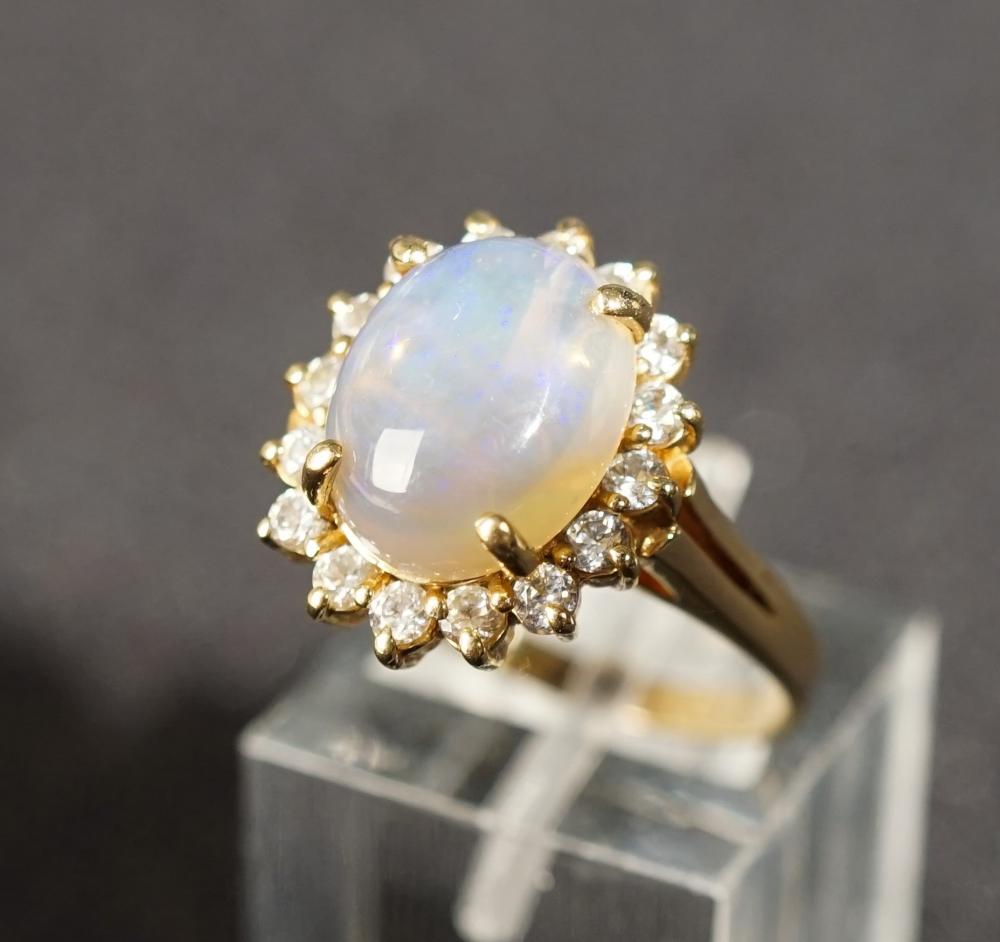 14-KARAT YELLOW-GOLD, JELLY OPAL
