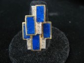 14 karat yellow gold, Lapis la