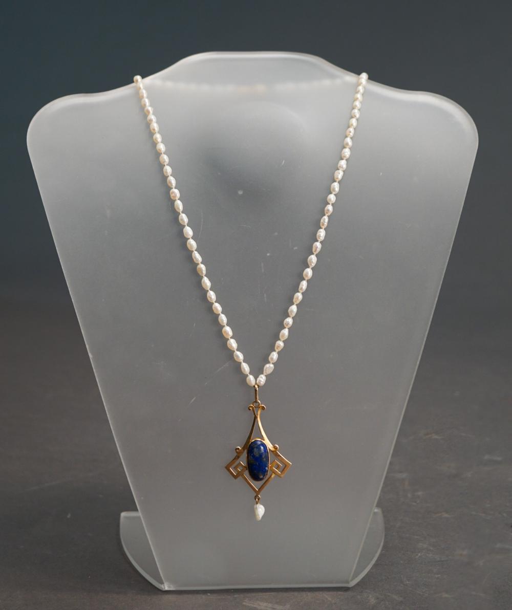 14-KARAT YELLOW-GOLD, LAPIS
