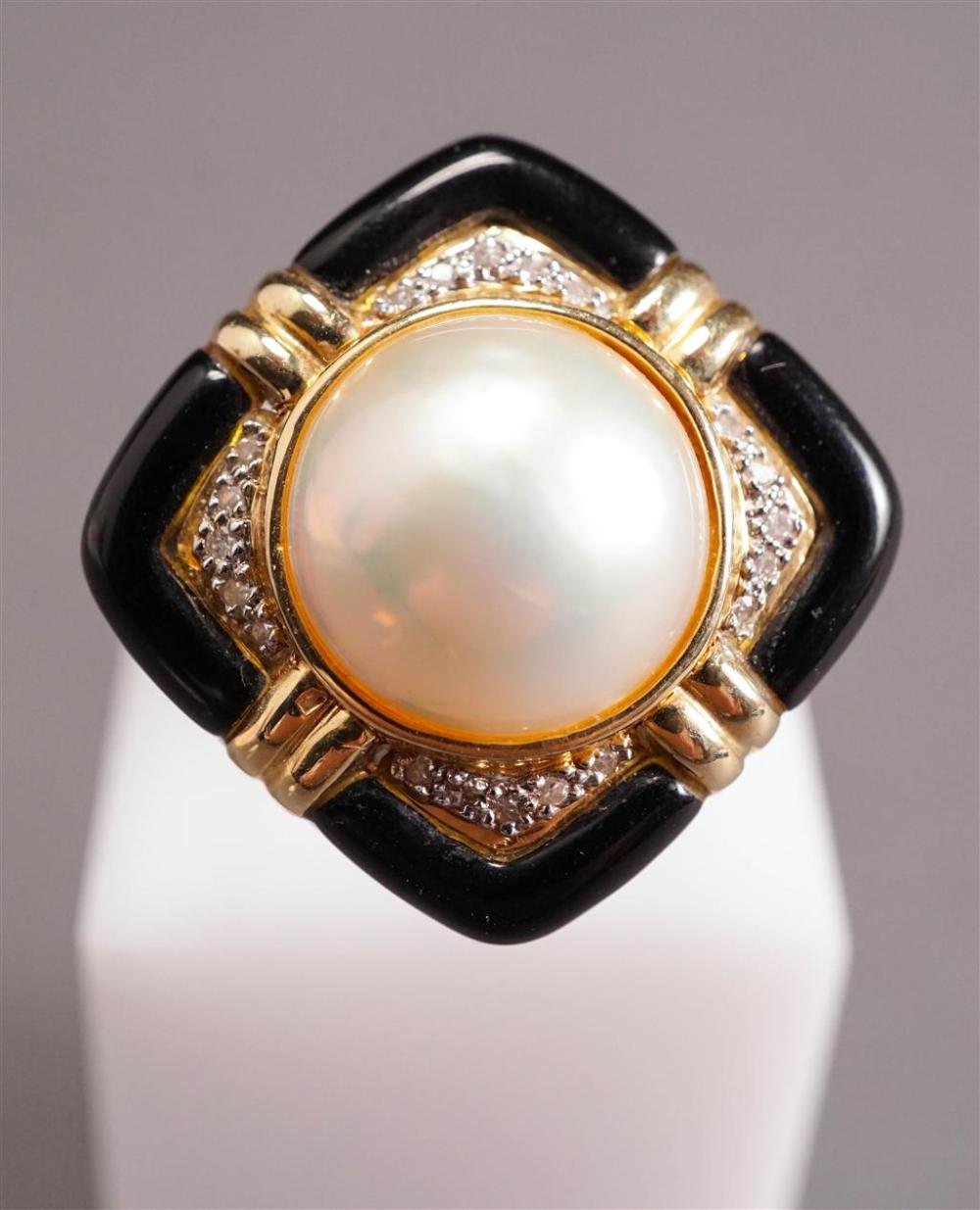 14-KARAT YELLOW-GOLD, MABE PEARL,