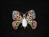 14 karat yellow gold, multi-ge