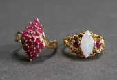 14-KARAT YELLOW-GOLD, OPAL AND
