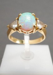 14-KARAT YELLOW-GOLD, OPAL AND