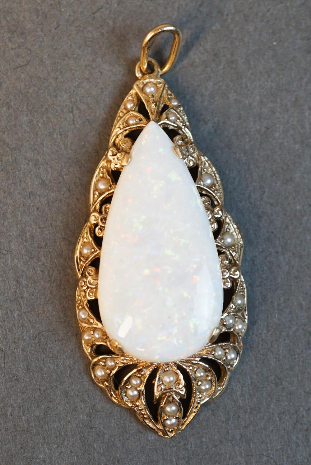 14-KARAT YELLOW-GOLD, OPAL AND