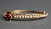 14-KARAT YELLOW-GOLD, PEARL AN