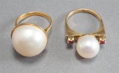 14-KARAT YELLOW-GOLD, PEARL AN