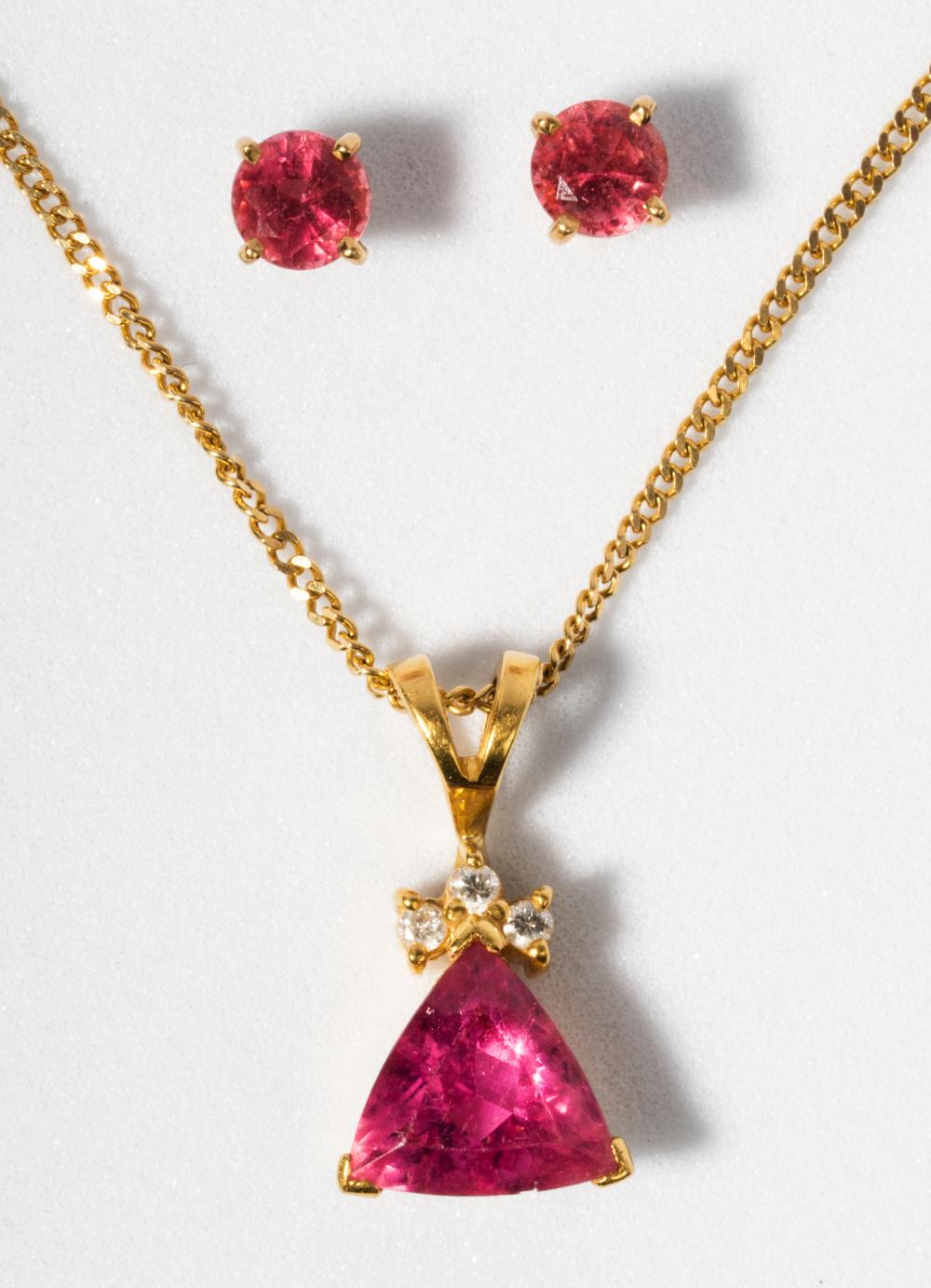 14 KARAT YELLOW GOLD, PINK