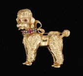 14 karat yellow gold "poodle"