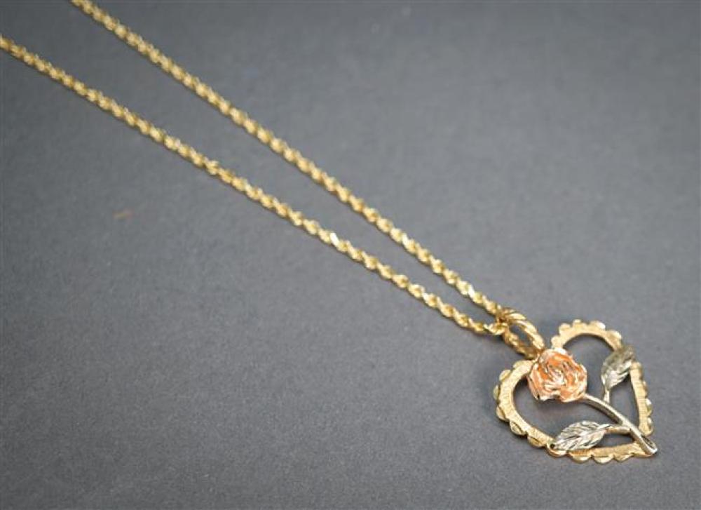 14 KARAT YELLOW GOLD 'ROSE' PENDANT