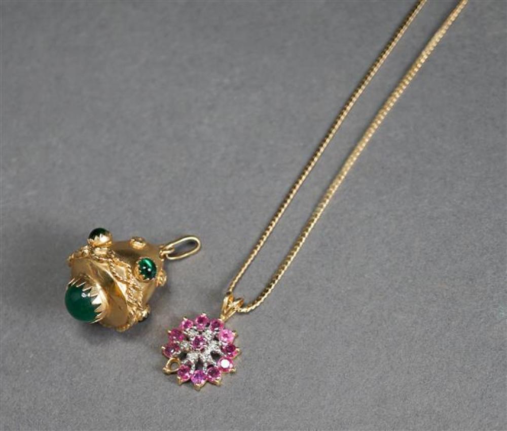 14 KARAT YELLOW GOLD, RUBY AND