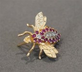 14-KARAT YELLOW-GOLD, RUBY AND