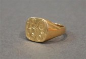 14-KARAT YELLOW-GOLD SIGNET RI