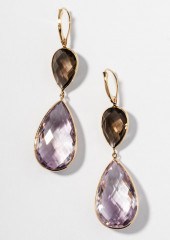 14 KARAT YELLOW GOLD SMOKY QUA