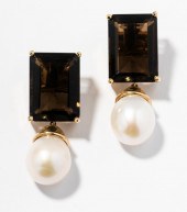 14 KARAT YELLOW GOLD, SMOKY QU