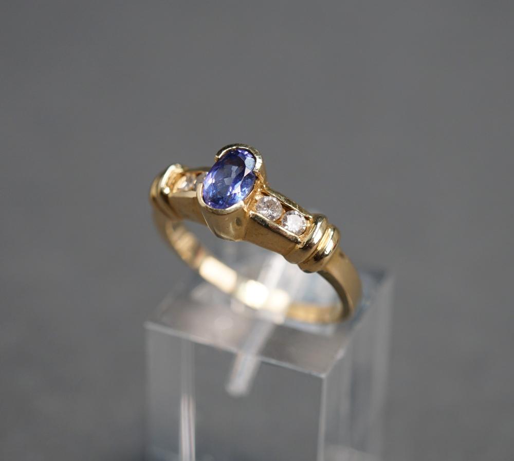 14-KARAT YELLOW-GOLD, TANZANITE AND