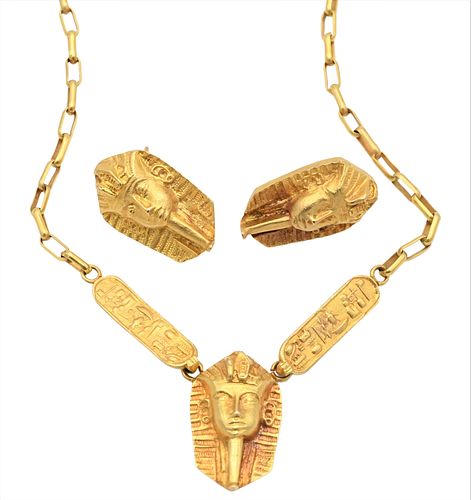 14 KARAT YELLOW GOLD THREE PIECE