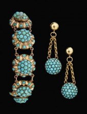 14 karat yellow gold turquoise