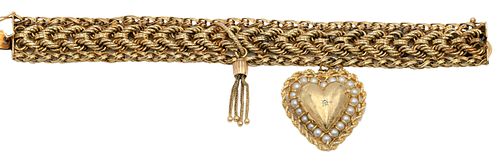 14 KARAT YELLOW GOLD WIDE MESH LINK