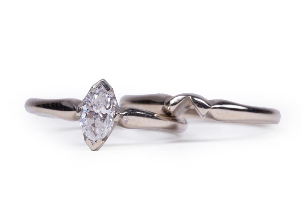 14 KT. WHITE GOLD AND DIAMOND